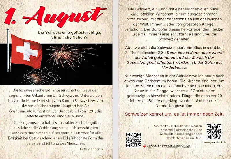 Strassenevangelisation.ch Erster August