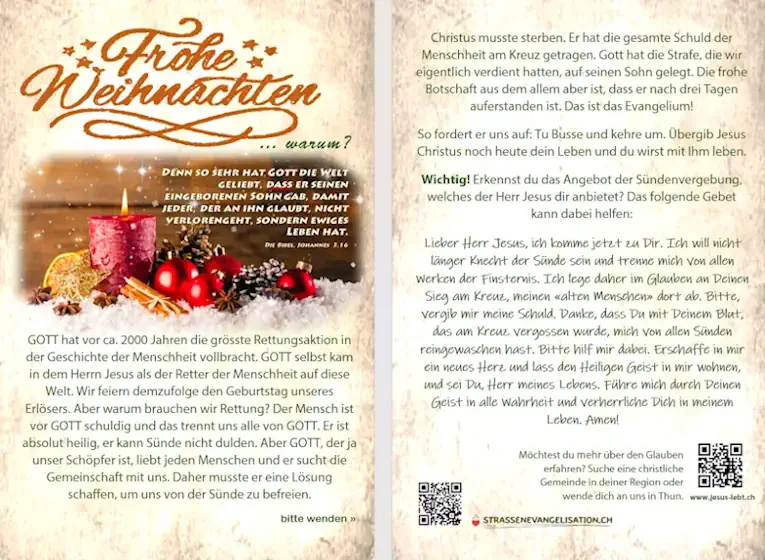 Strassenevangelisation.ch Weihnachten